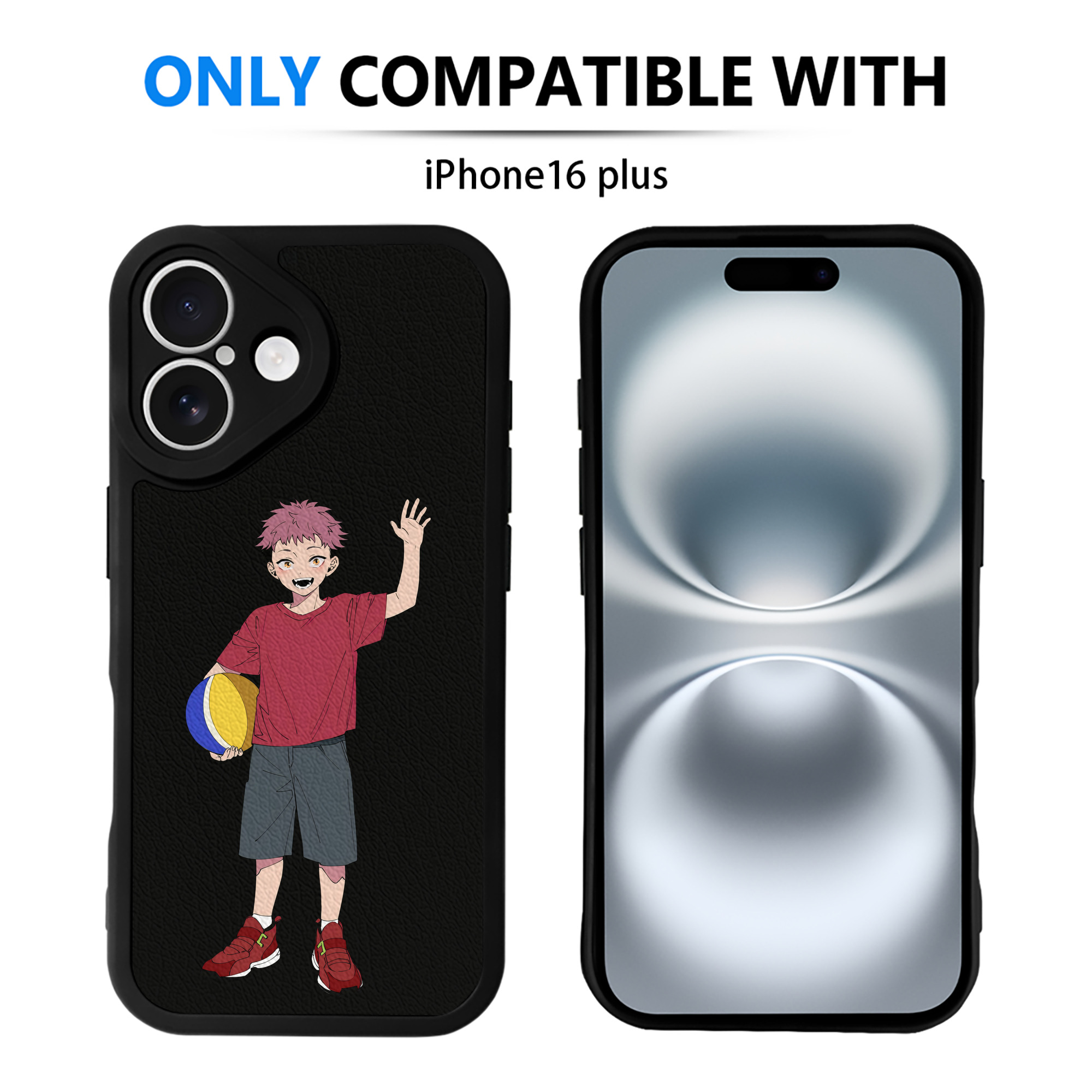 （画像用） 呪術廻戦 Jujutsu Kaisen 【iPhone 16シリーズ対応】シリコンスマホケース（レザー調） 材質：シリコン